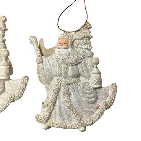Set of 3 Giltter Santa Christmas Ornaments - Picture 2 of 4